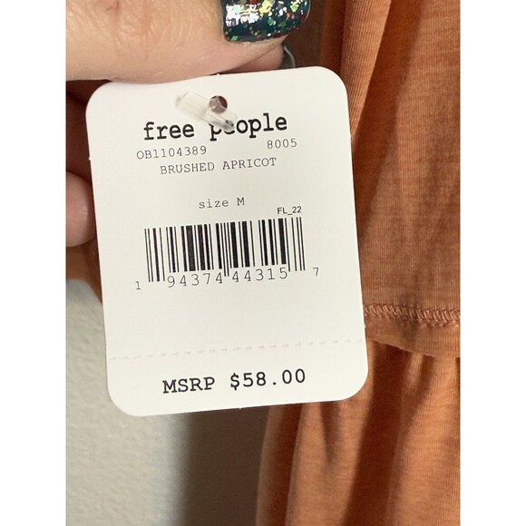 NWT Free People Brushed Apricot Bell Sleeve Crop Top Women's Sz M Boho‎ Feather - Picture 10 of 14